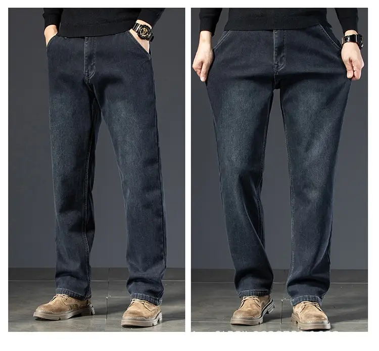 Straight Loose Velvet Thickened Nostalgic Jeans