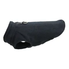 Pet Clothes Dog Thickened Solid Colour Polar Fleece Waistcoat - Black - View 1