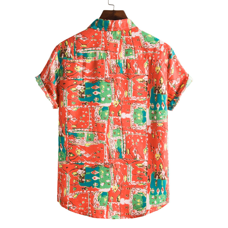 Title 19, Hawaiian Series Beach Style Short-sleeved Shirt...