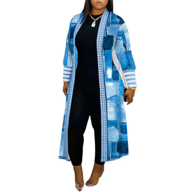 Coat Long Sleeve Stitching Loose Commuter Trench Coat Blue - Shop at LoveMi