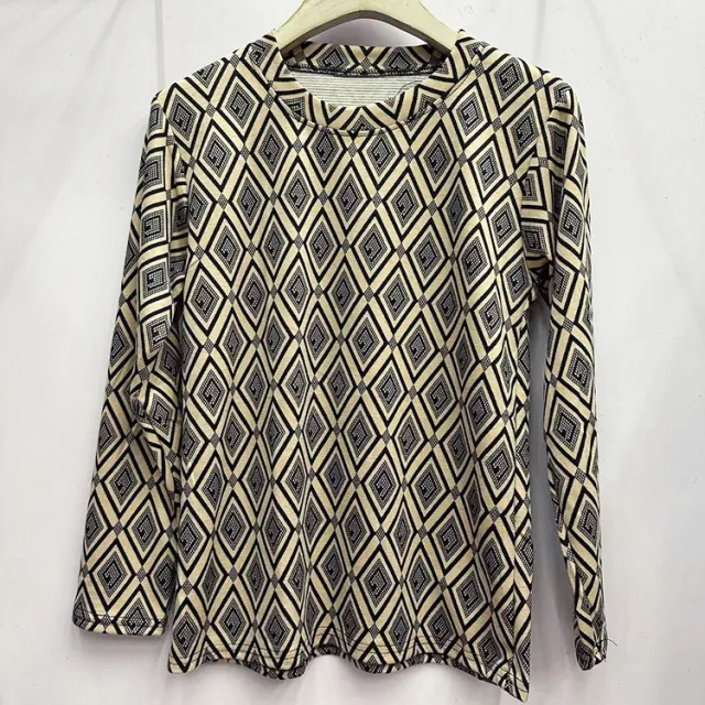 Skin friendly Cotton Printed Long Sleeve Western Style Youthful looking Loose Top Color 2 - Shop at LoveMi