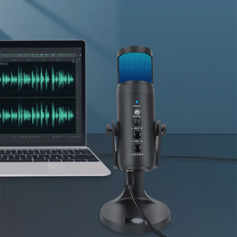 RGB Colorful Breathing Ambience Light USB Condenser