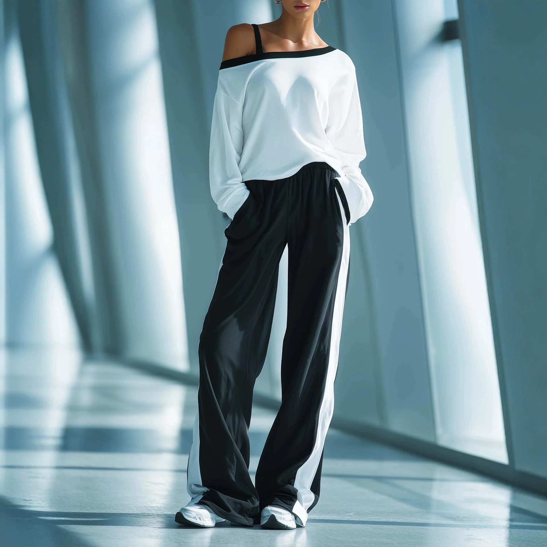 Autumn Casual Off Shoulder Top And Sweatpants Set