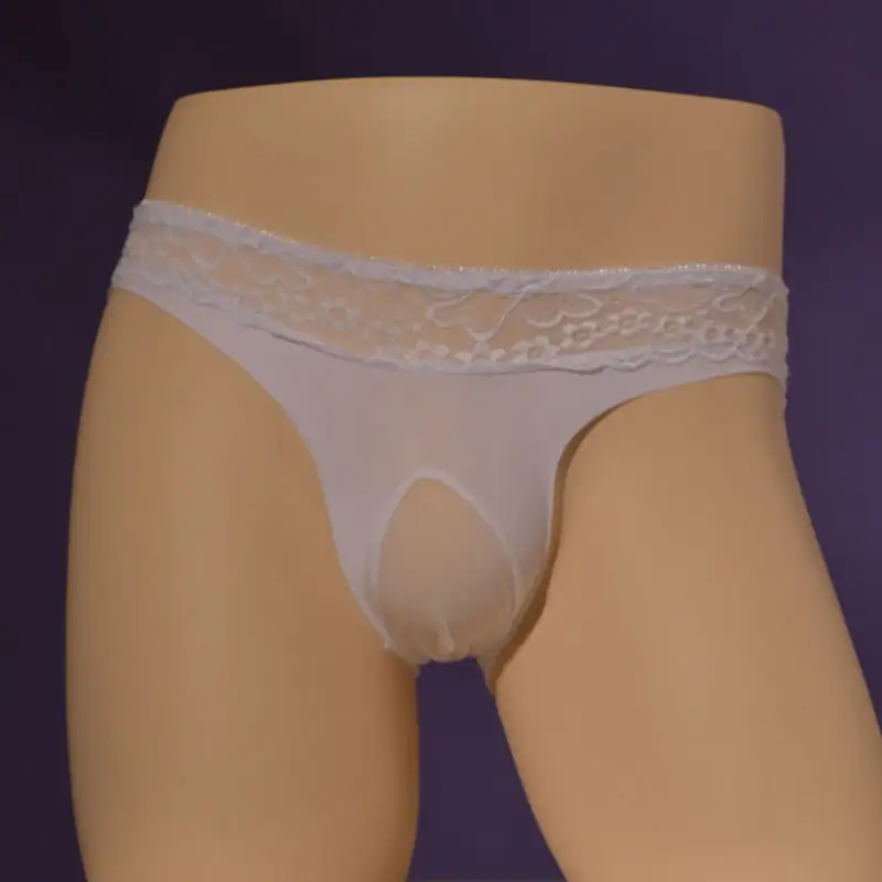 Romantic Lace Men's Briefs Comfortable Breathable Ice Silk Elastic Pants