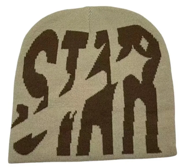 Y2g Knitted Hat Letter STAR Same Style White Coffee Words - Shop at LoveMi