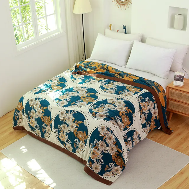 Five layer Gauze Towel Cotton Quilt Blanket Garden Rose - Shop at LoveMi