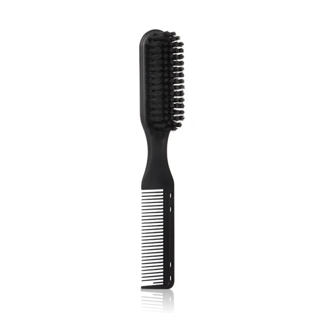 Striped Men's Shaving Brush Red White Blue Broken Hair Brush Haircut Cleaning Hairdressing Brush H163 Black Brush Comb - Shop at LoveMi