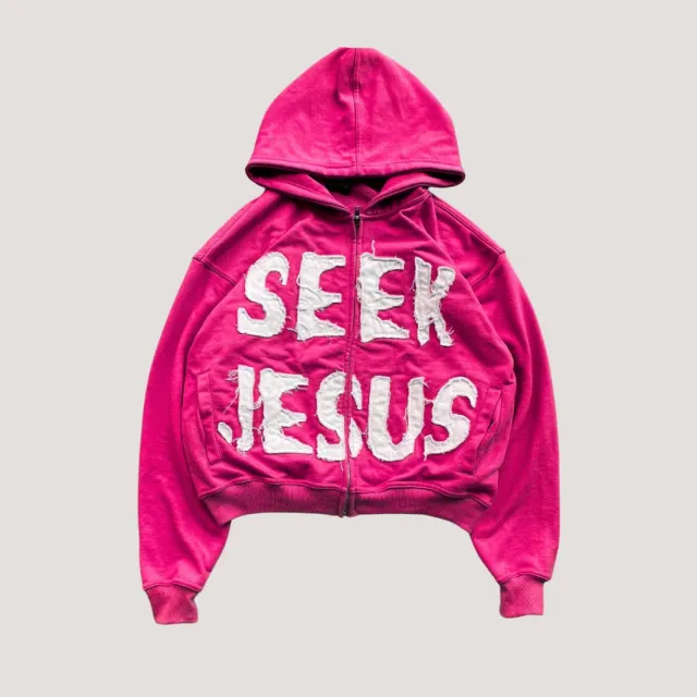 European And American Style Letter Printed Hoodie Zipper Cardigan Loose Hip Hop Sweater Red - Shop at LoveMi