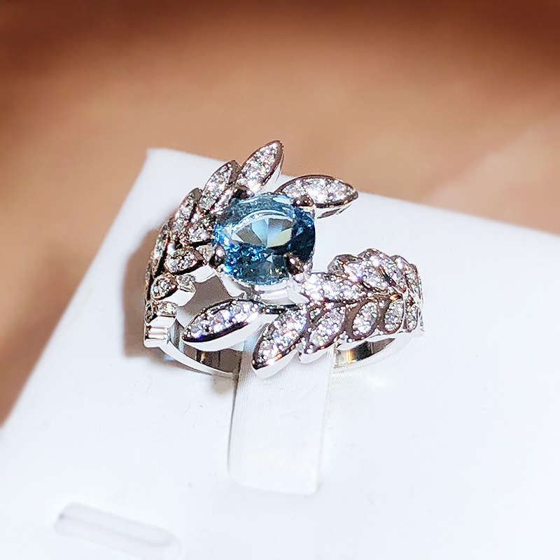 Super Peacock Feather Ring Female Opening