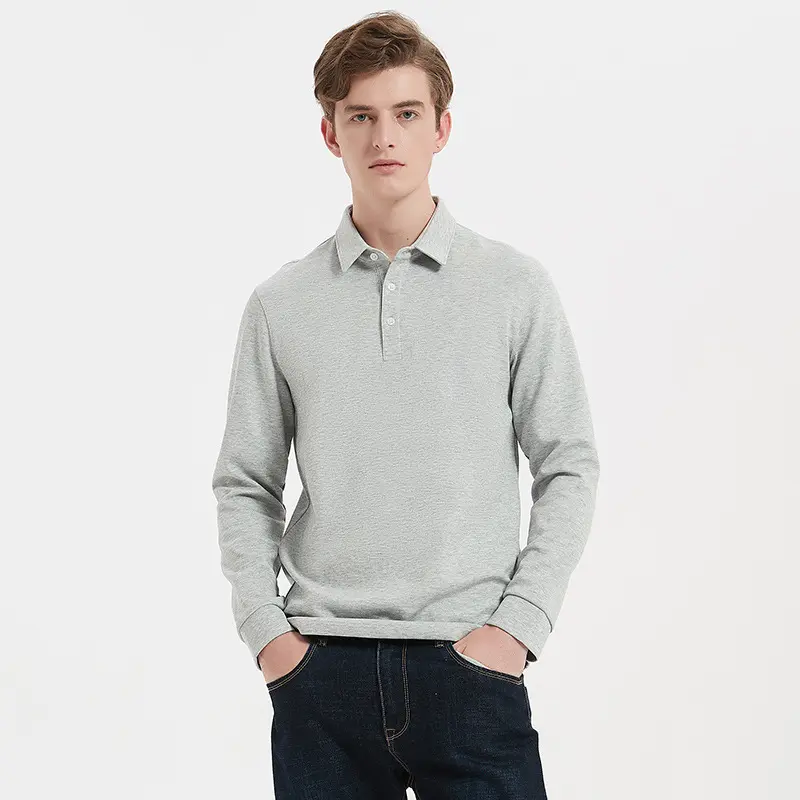 Unisex Thickened Long Sleeve Polo Shirt