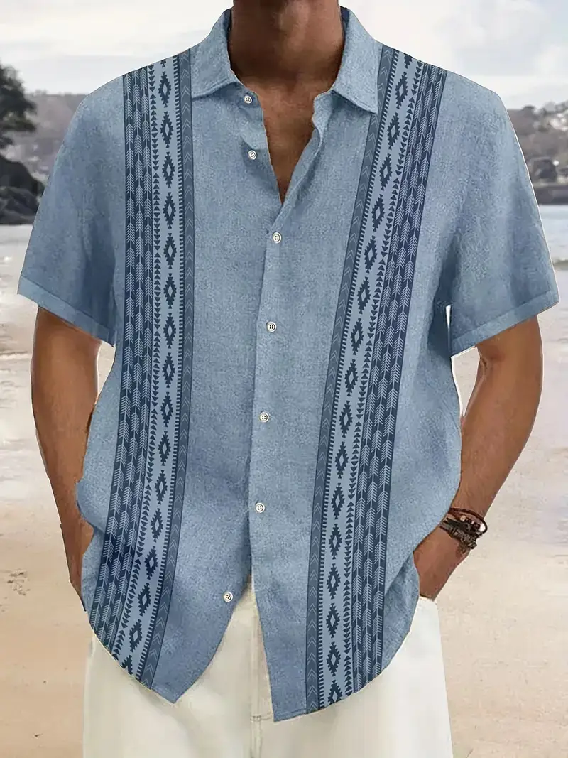 Mens Short-Sleeve 3D-Printed Shirt