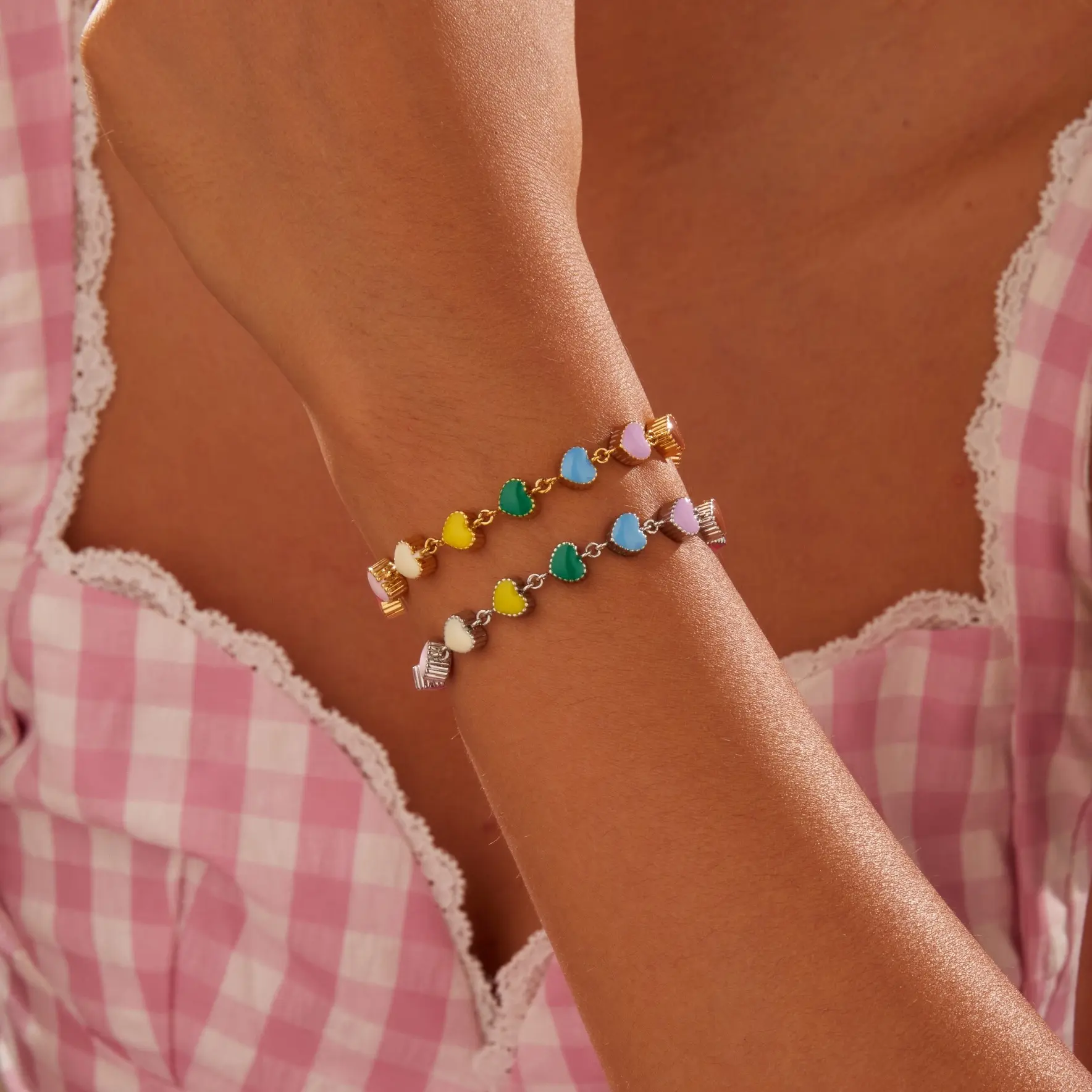 Colorful Oil Necklace Love Heart-shaped Titanium Steel