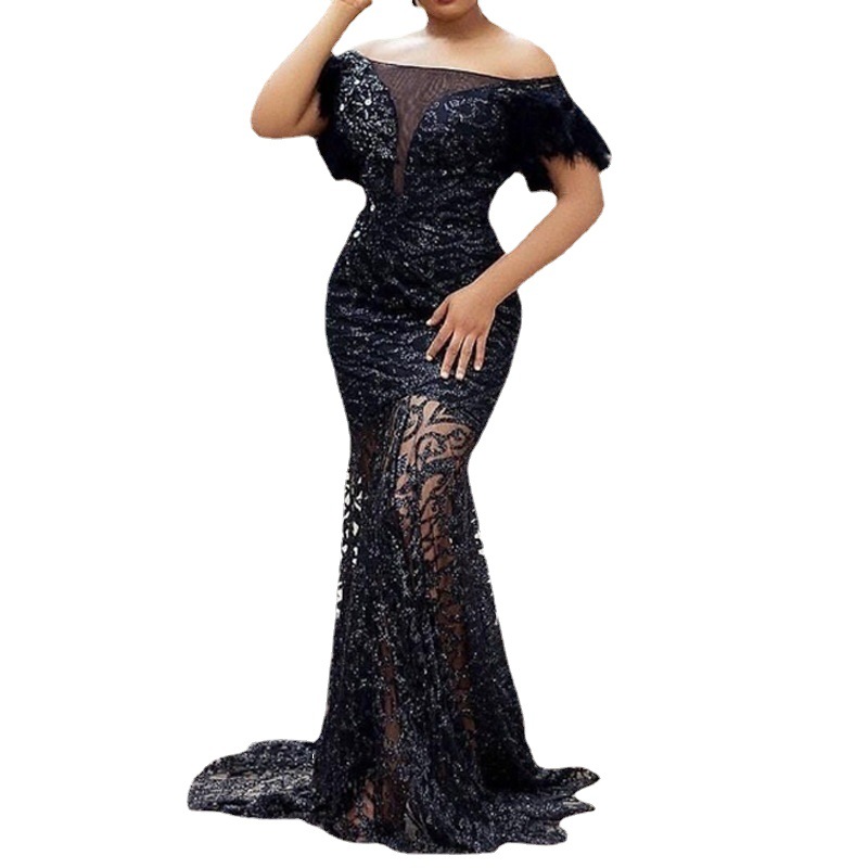 Sequin Off-Shoulder Mermaid Dress