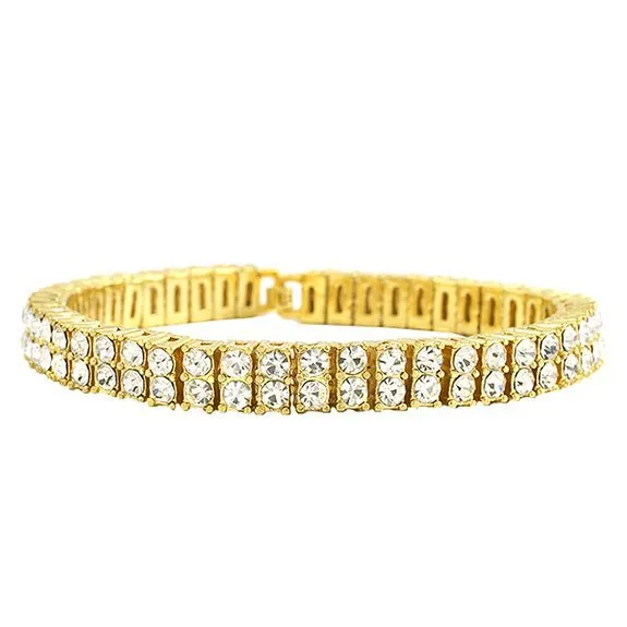 Alloy 2 Gang Drill Bracelet Couple Accessories Gold - Shop at LoveMi