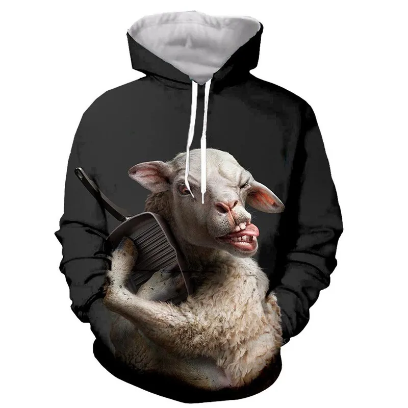 3D Printed Hooded Long Sleeve Sweater - Lmxqh20241797R