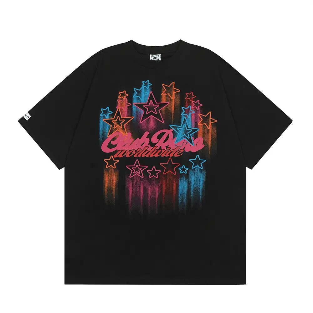 Niche Design Pentagram Printed Short Sleeve