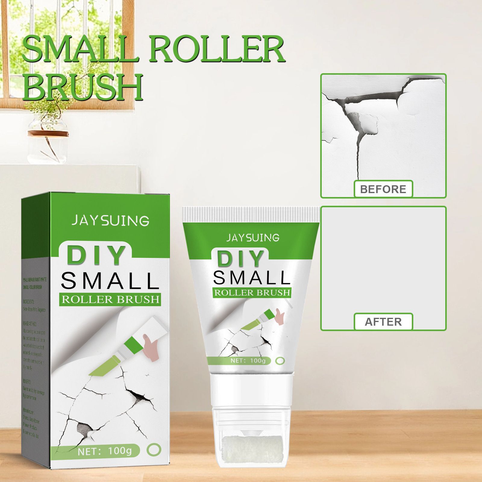 White Small Roller Brush Graffiti Repair Wall Paint