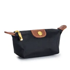 Mini Exquisite Coin Purse Lightweight Fashion Portable Nylon Cloth Lipstick Headset Storage Bag - Black - View 1