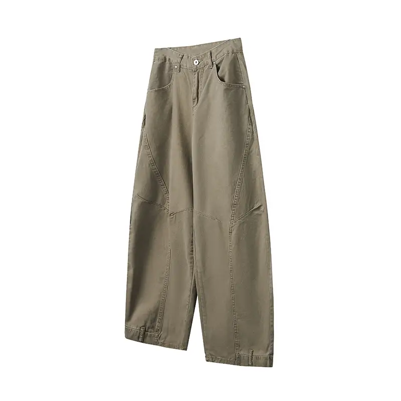 Retro Deconstruction Scimitar Men's Wide-leg High-end Khaki Pants