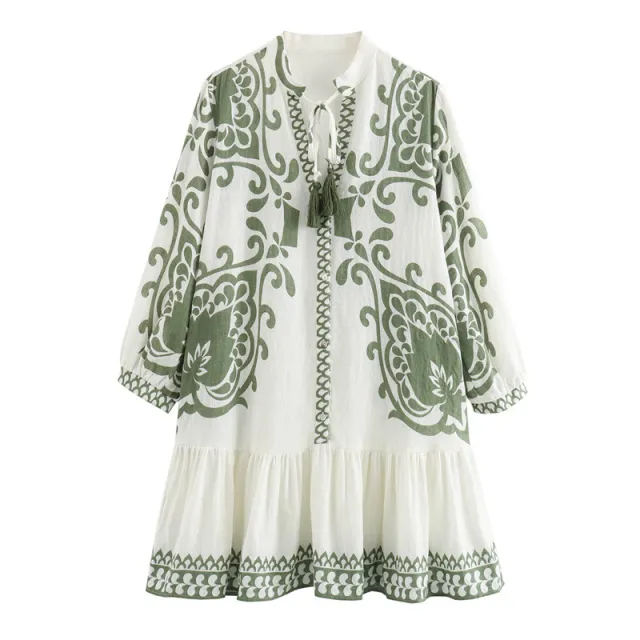 European And American Style Printing Vacation Style Mini Dress - Shop at LoveMi