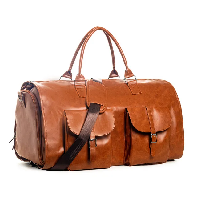 Fashion Hanging Portable Business Travel Bag Brown - Shop at LoveMi
