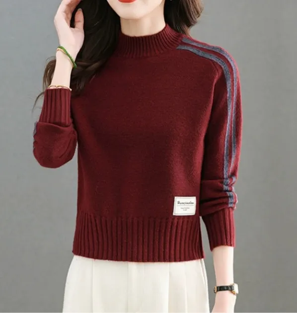 Short Sweater Women's Small Foreign Wool Bottoming Shirt Autumn And Winter Ankara Red - Shop at LoveMi