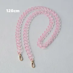 Fashion Color Transparent Fishbone Acrylic Resin Necklace - Pink 120Cm - View 1