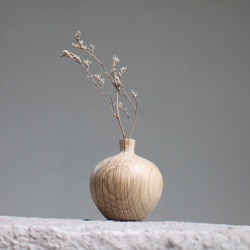 Japanese Style Groceries Solid Wood Dried Flowers And Flowerpot Wooden Craftwork Ins Vase — foto 5