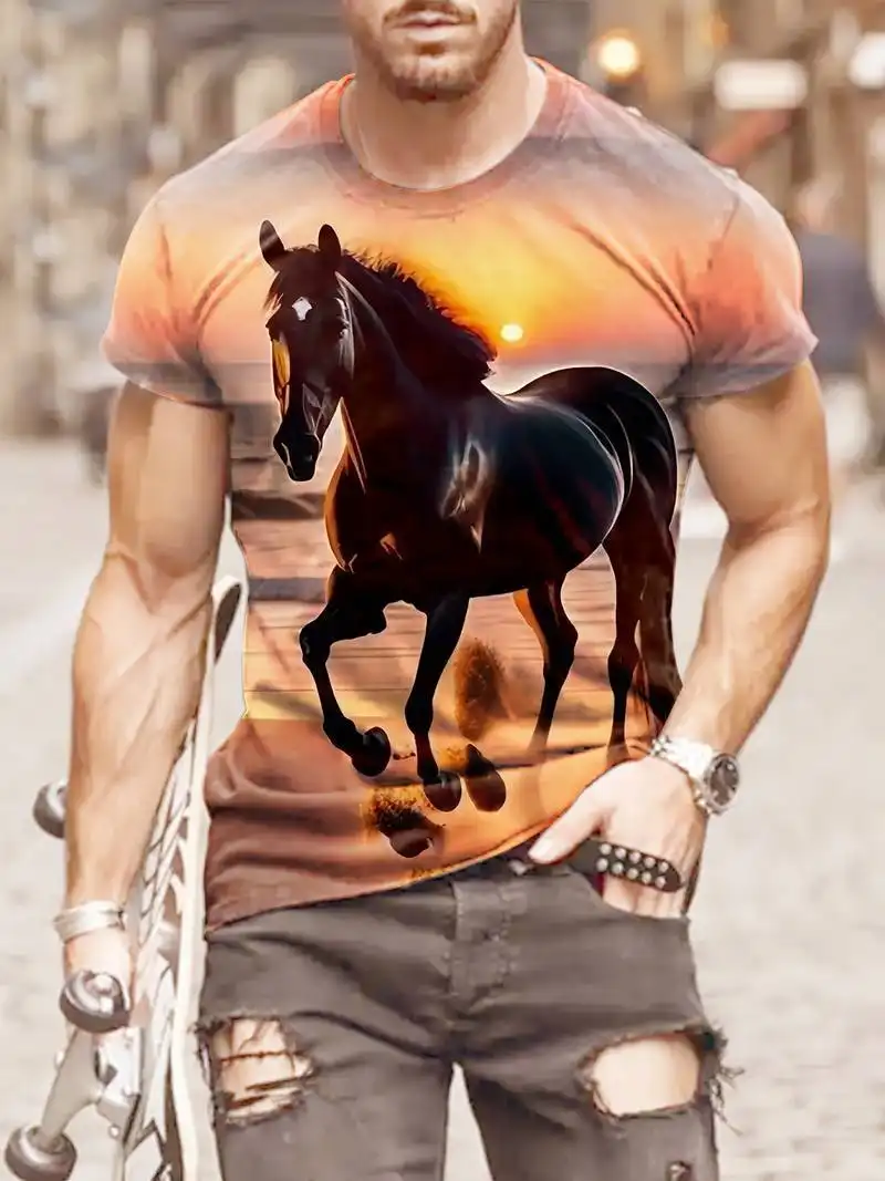 Mens 3D Printed Short-Sleeve T-Shirt
