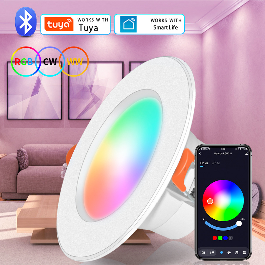 Graffiti Bluetooth Smart Downlight Voice Control Full Color Dimming Speaker Five-way Light
