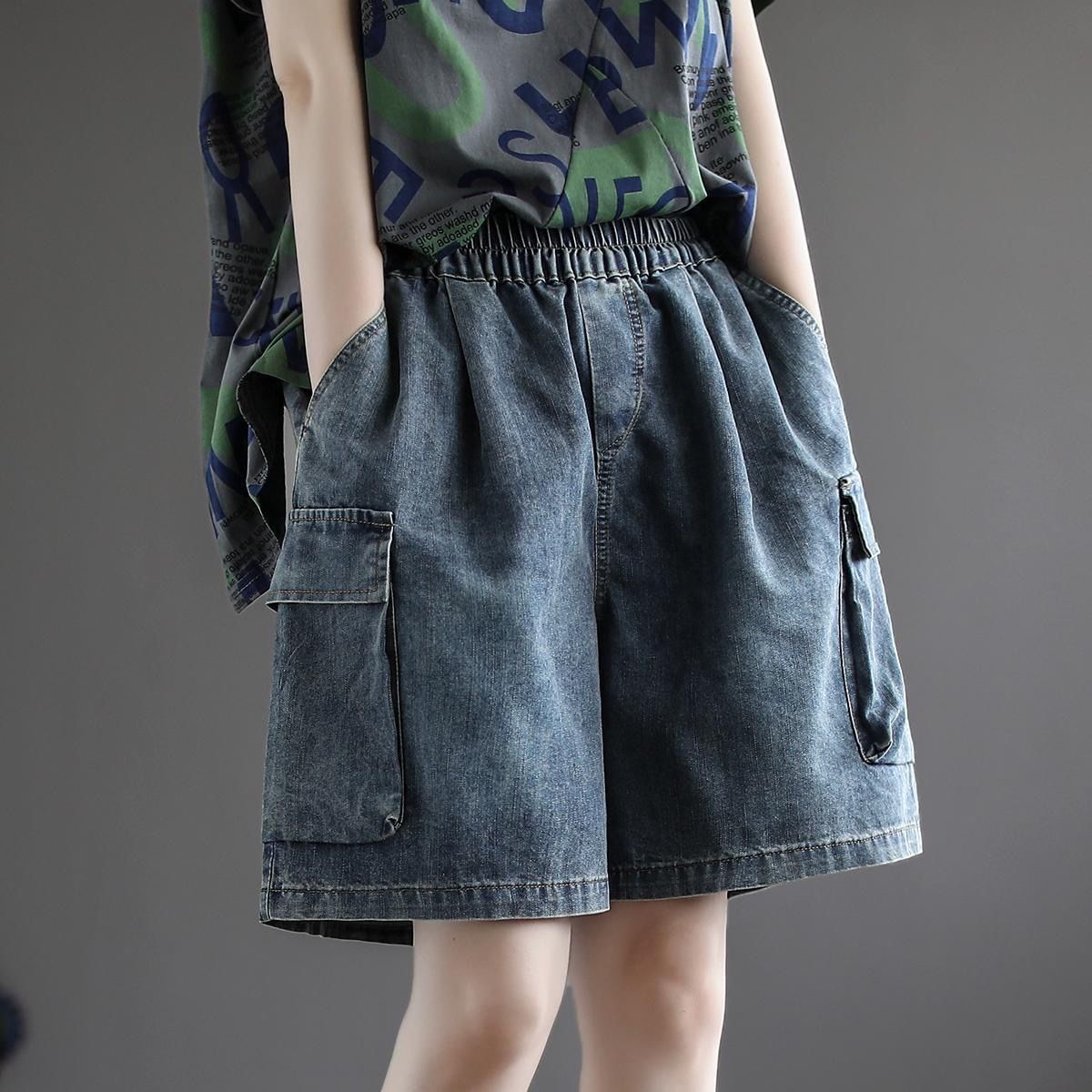 SpringSummer Plus-Size Denim Shorts For Curvy Women