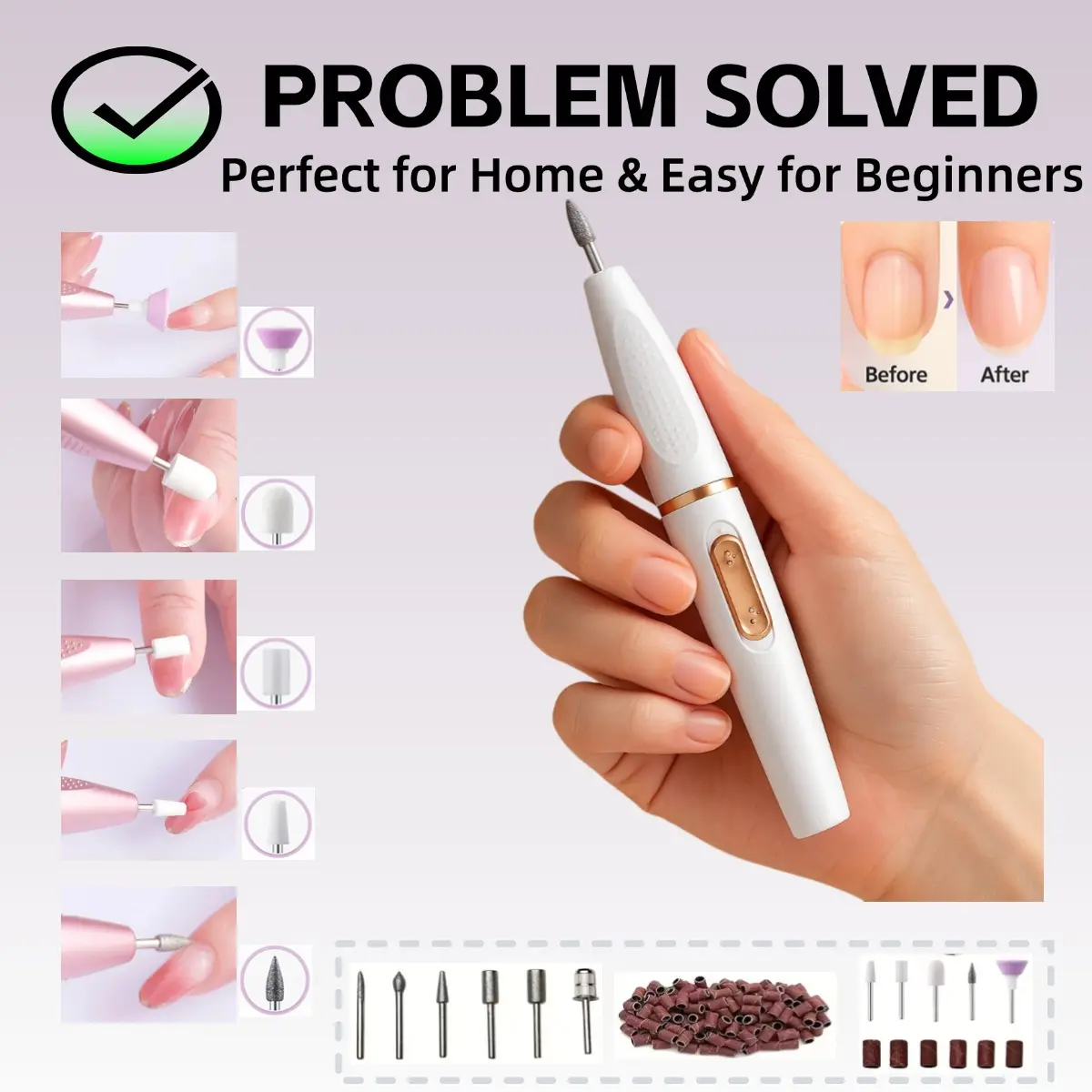 Small Electric Nail File Drill Cordless Polisher