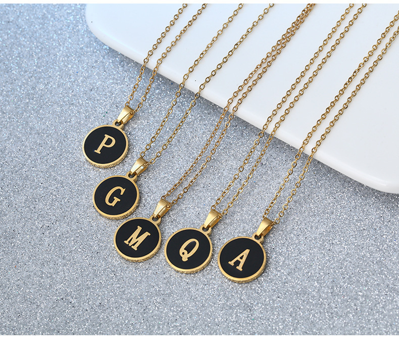 O-shaped Chain Letter Necklace Golden Temperament Roman Numerals