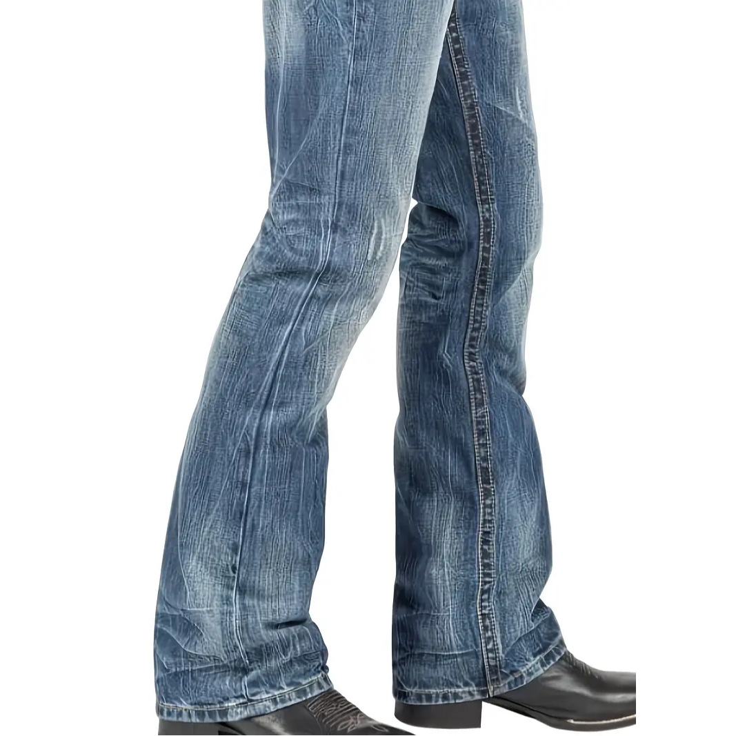 Mens Street-style Straight-leg Trendy Denim Jeans