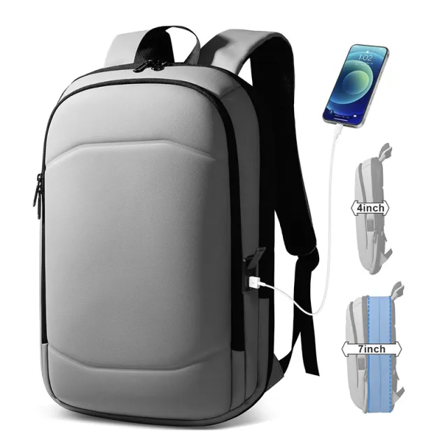 Computer Backpack Belt USB Charger Port Gray - Shop at LoveMi