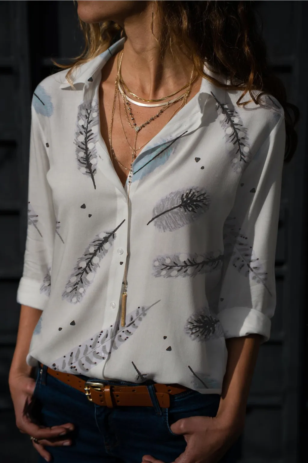Fashion Digital Printing Long-sleeved Shirt Love - Nz240111-L