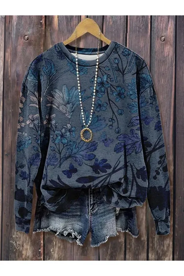 European And American Printing Long Sleeve Casual Top Autumn Winter Sweater Style 8 - Shop at LoveMi