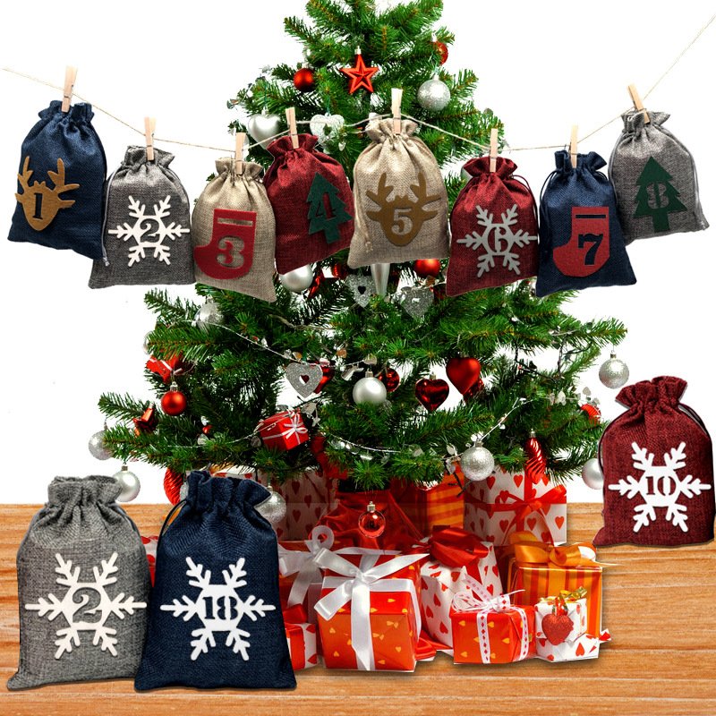 Title 1, Sack Drawstring Bundle 24 Digital Christmas Fel...