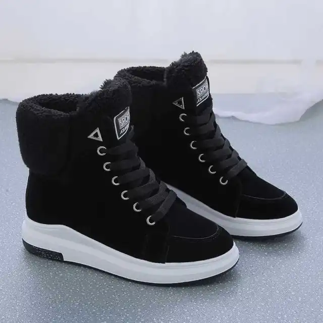 Martin Boots For Women Fleece lined Warm All matching Black - Shop at LoveMi
