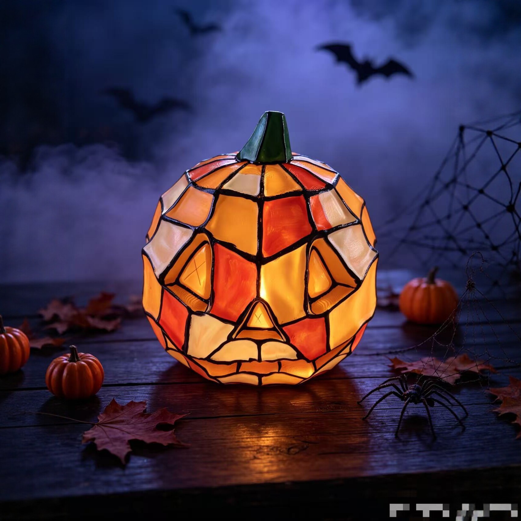 Resin Pumpkin Lantern Ornament, picture 3 of 5