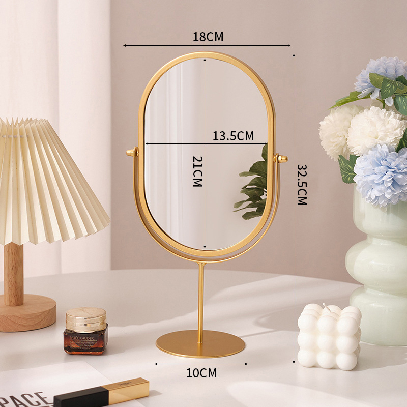 Household High-value Dressing Table Bedroom Desktop Makeup Mirror Lightweight 6