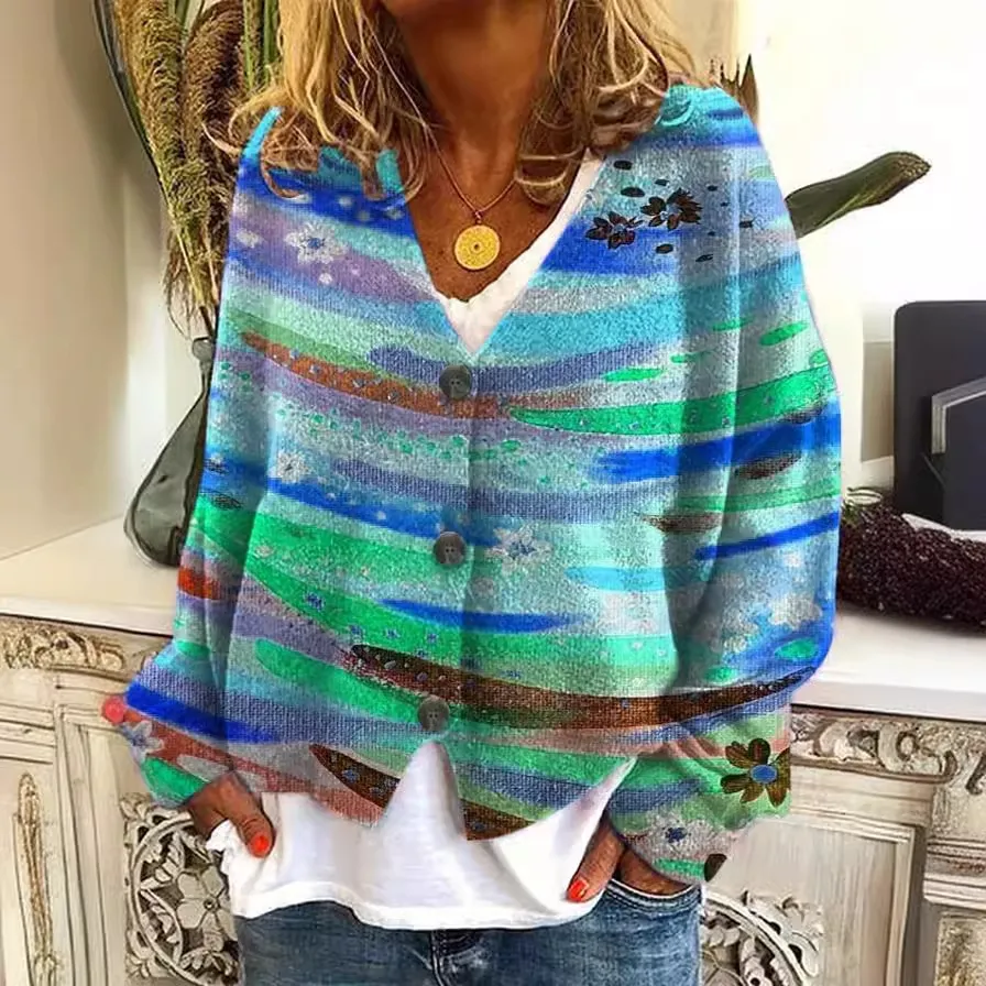 3D Women's Printed Wear Cardigan Jacket - D Style-3Xl