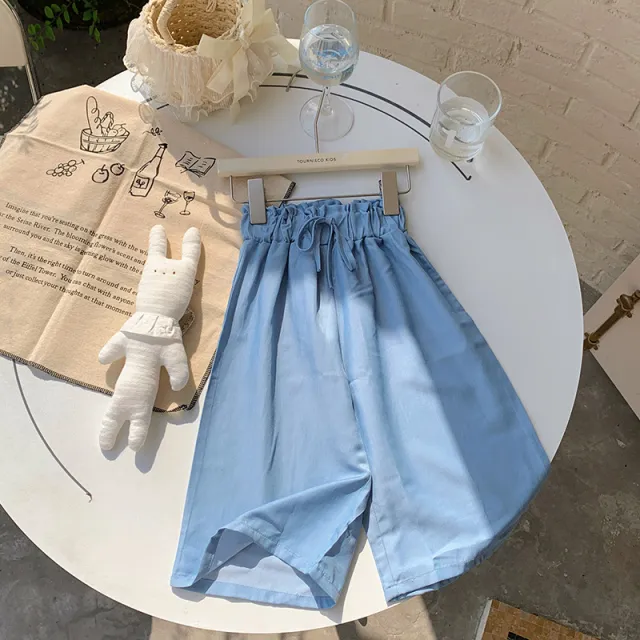 Girls' Pants Summer Thin Wide leg Pants Ins Lyocell Denim Light Blue - Shop at LoveMi
