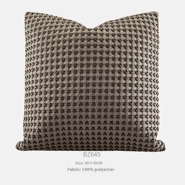 Modern Light Luxury Vintage Sofa Flannel Pillow Cover Brown Rope 45X45Cm - Shop at LoveMi