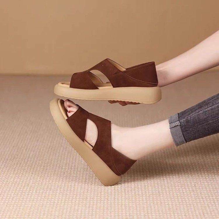 Sarah Express Flat Open-Toe Buckle Sandals – Off-White Colorway