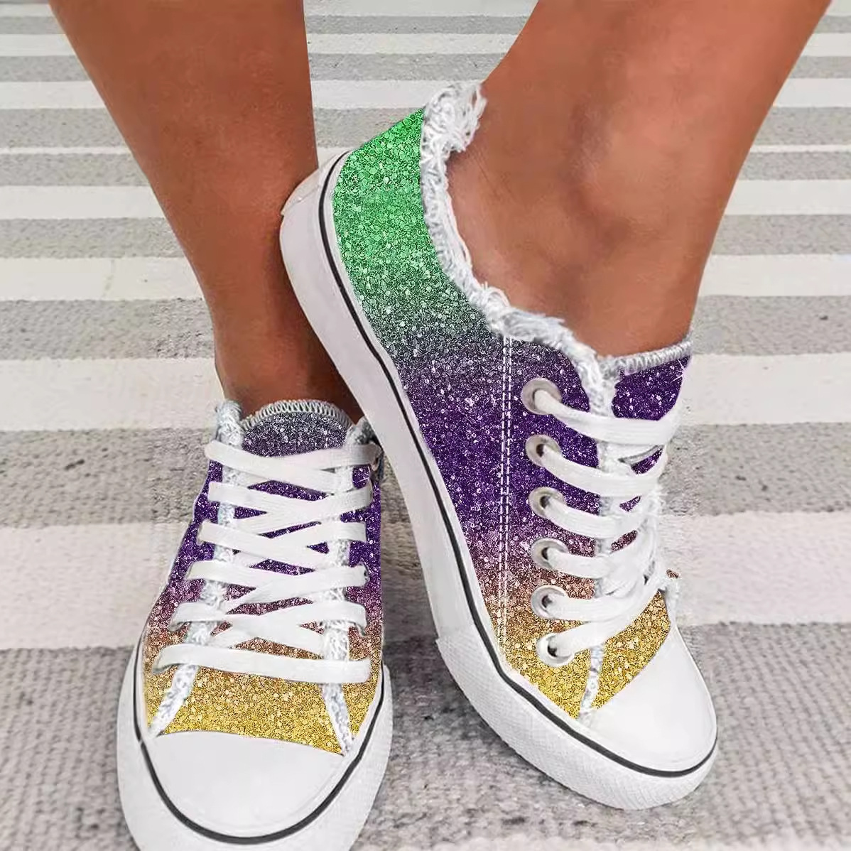 Womens Stylish Versatile Gradient Casual Canvas Shoes