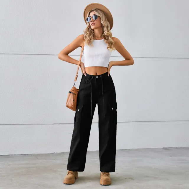 Denim Drawstring Adjustable Washed Overalls Casual Women Black - Shop at LoveMi