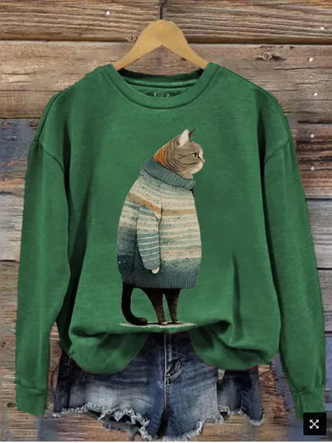 Women's Clothing Fashion Loose 3D Digital Printing Sweater Cz106 - Shop at LoveMi