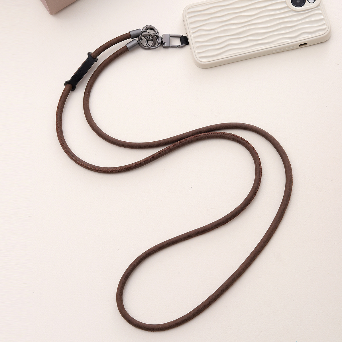 Leather Mobile Phone Lanyard Anti-lost Crossbody Back Halter Strong Durable Strap Rope
