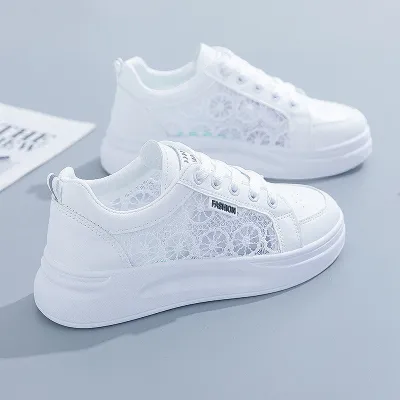 White Shoes For Women Spring And Summer Women's Breathable Versatile Casual Platform Sports